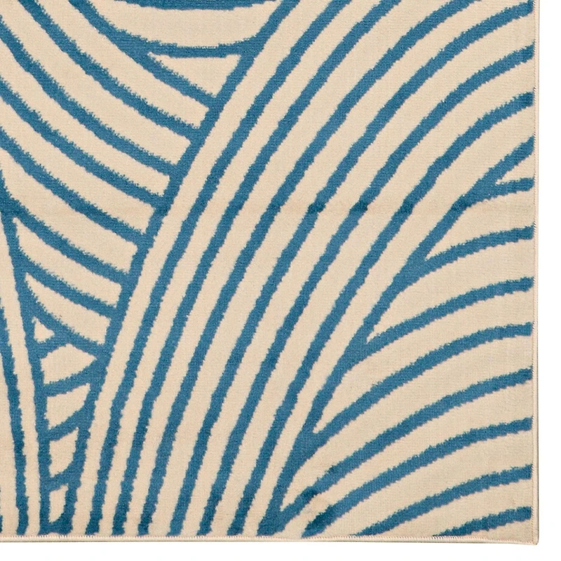 Capri Binya Bone & Blue 4' 3" x 7' 3" Area Rug
