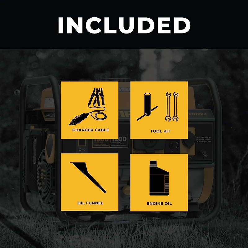 Firman Power Equipment P01202 Gas Powered 1500/1200 Watt (performance Series) Extended Run Time Portable Generator