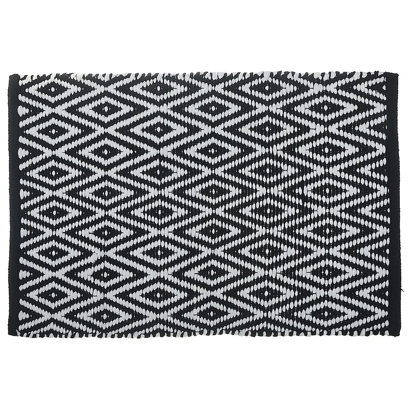 Handwoven Diamond Rug 30" X 48" Black