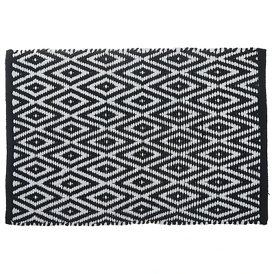 Handwoven Diamond Rug 30" X 48" Black
