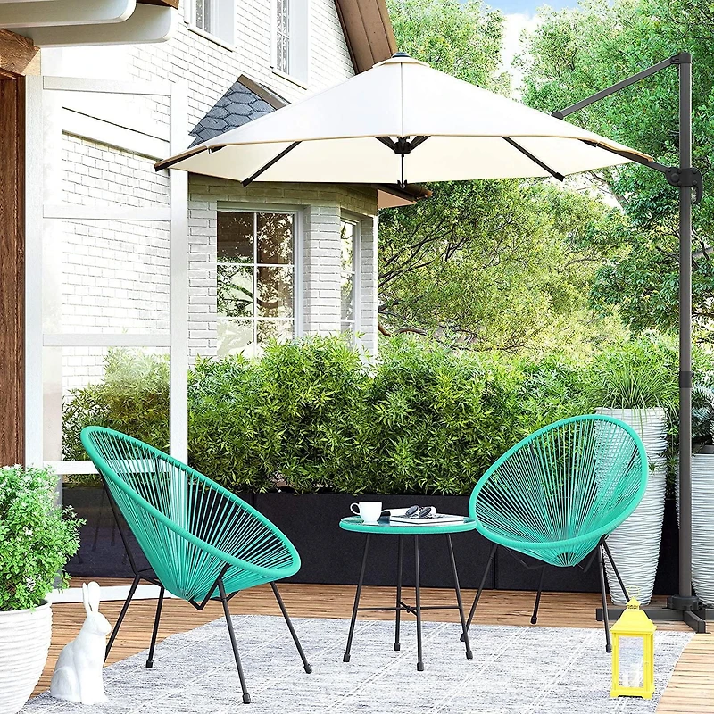 Songmics 3-Piece Acapulco Patio Furniture Set, Green