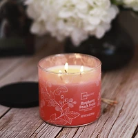 Mainstays 3-Wick Textured Wrapped Raspberry Peach Frose Scented Candle, 14 oz, MAINSTAYS PL MS 14OZ RASPBERRY