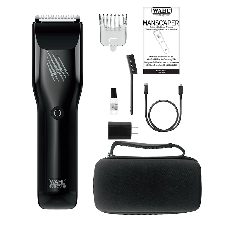 Wahl Tondeuse/Coupe-poils corporelle Grizzly avec lame extra-large, autonomie 120 min, étanche, chargement USB – Modèle 3296 WAHL GRIZZLY TOND