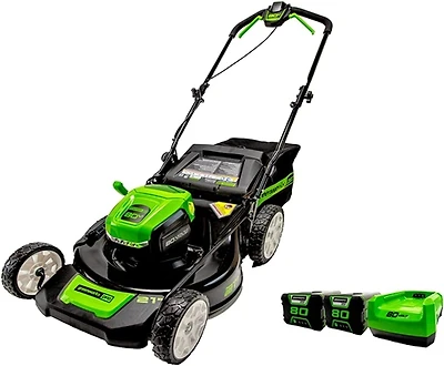 Tondeuse Greenworks 80 V, 21 po, avec (2) batteries 2,0 Ah