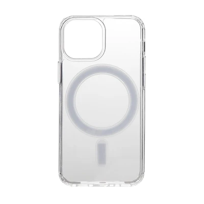 Étui mince et rigide compatible MagSafe pour téléphone iPhone 12 mini et iPhone 13 mini  blackweb (BWA22WI634C- Transparent)