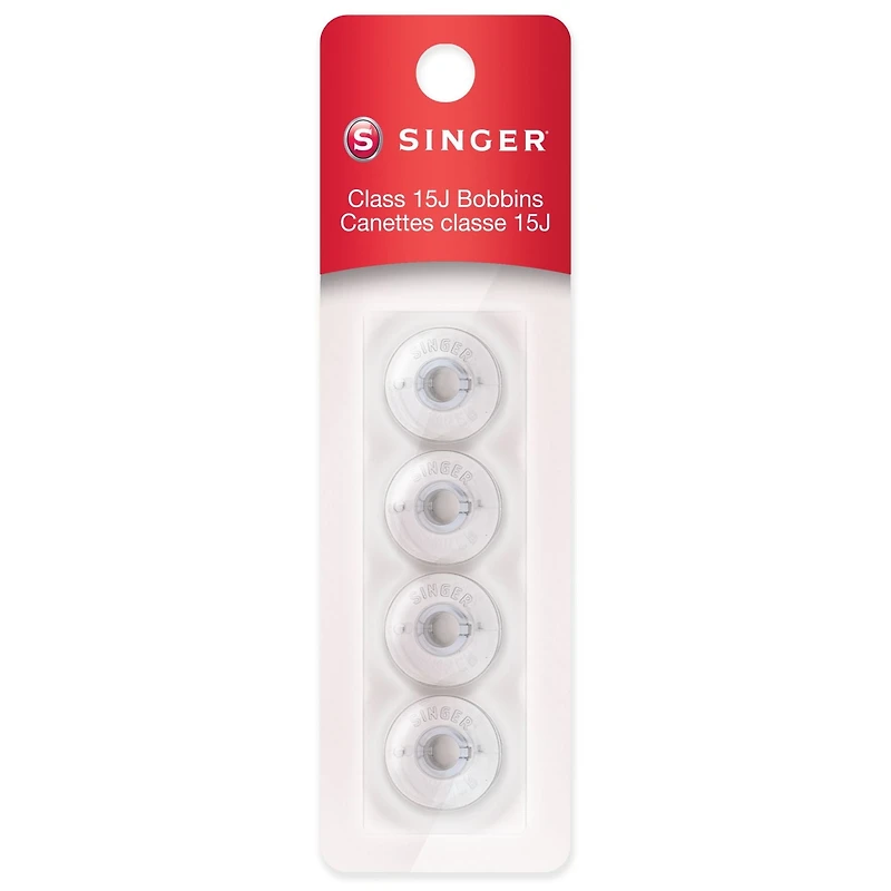 Canettes de classe 15J SINGER® - Plastique, transparent, paquet de 4 Canettes de classe 15J SINGER®