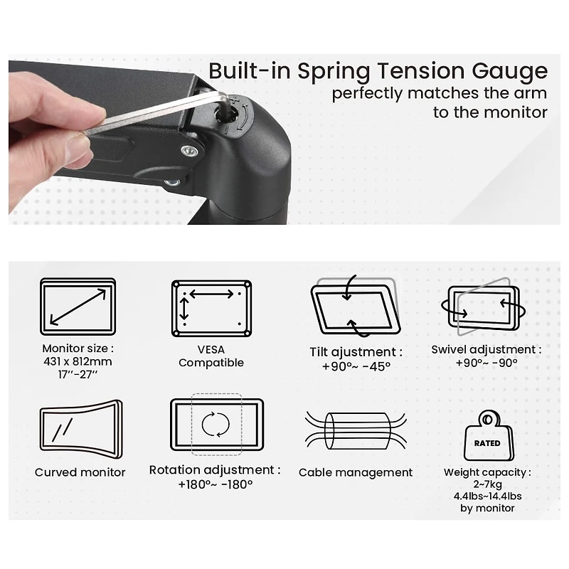 IntekView Dual Monitor Mount with Gas Spring