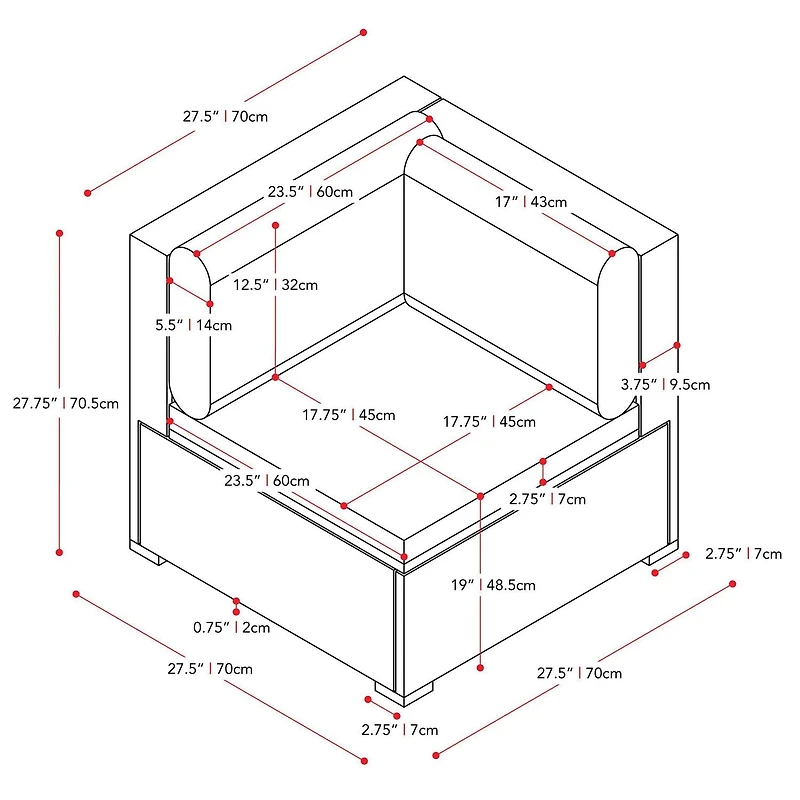 CorLiving Parksville - Chaise d'angle sectionnelle en résine tressée, rotin et acier galvanisé avec coussins, vendue à l'unité, à utiliser pour agrandir un ensemble extérieur