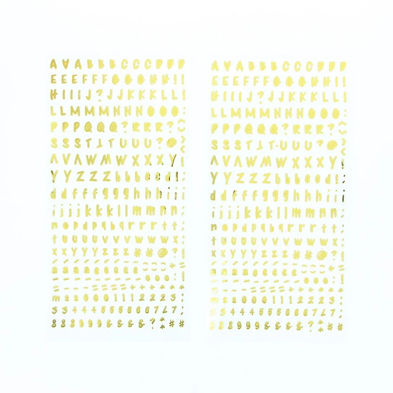 CRAFTY & CO. Alphabet Stickers, Gold, Decorative, 518 pcs, DIY, Crafts, ALPHA STKR 518PCS GD