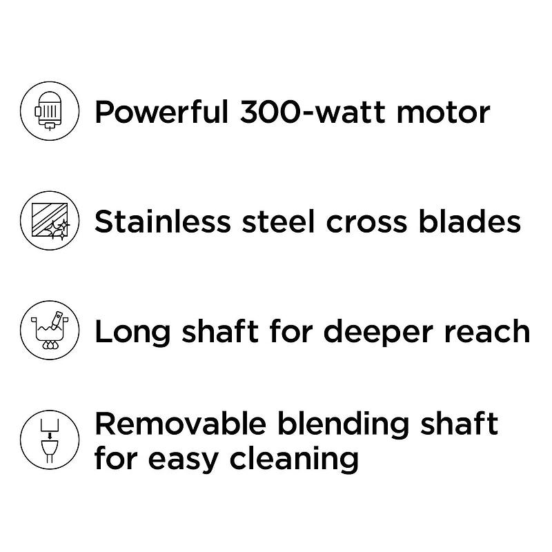 Chefman Multi-Speed Immersion Hand Blender with Stainless Steel Blades, 300W, Multi Purpose, Forest Green