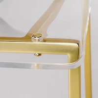 Plata Import - Transparent Tabouret de comptoir, pieds dorés