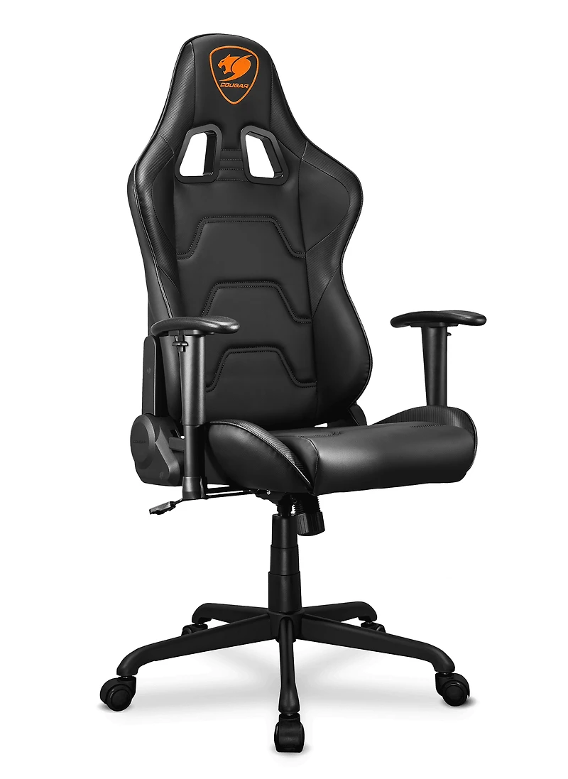 Cougar Armor Elite Gaming Chair - Premium PVC Leather with Reclining Backrest up to 160º 2D Adjustable Armrest and Adjustable Tilt Mechanism, Head & Lumbar Pillow