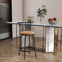 Ensemble de tabourets de bar pivotants de style industriel Homy Casa, en suédine avec revêtement en suédine