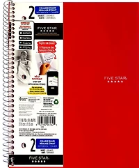 Cahier Five Star 2 sujets 240pg 11po, paquet de 12