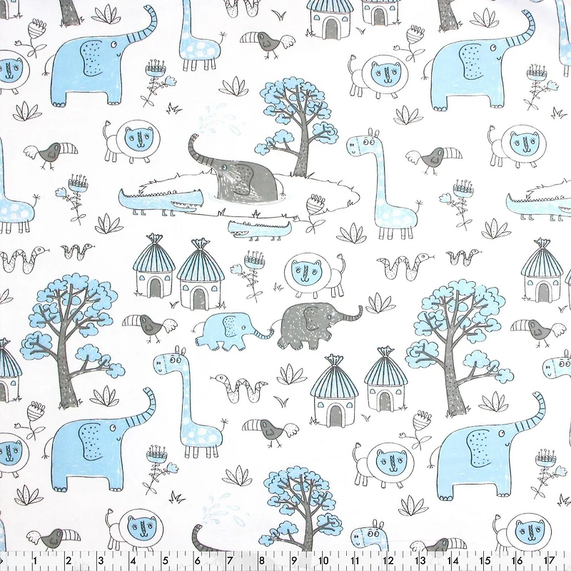 Fabric Creations Baby Boy Flannel Pre-Cut Pack, 4 x 1/2 yd