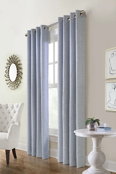 Loft Living Clayton, panneau de rideau à oeillets jacquard assombrissant 52" x 95", bleu