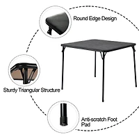 Ensemble bureau pliant et chaise pivotante ergonomique pour enfants Homy Casa, hauteur d'assise réglable, table de jeu avec plateau en PVC souple, bureau noir