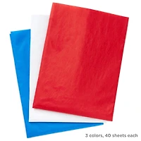 Papier de soie Hallmark en grande quantité, rouge, blanc et bleu (120 feuilles) pour garnir les sacs-cadeaux; parfait pour les fêtes, les remises des diplômes, la fête du Canada, Noël, Hanoukka