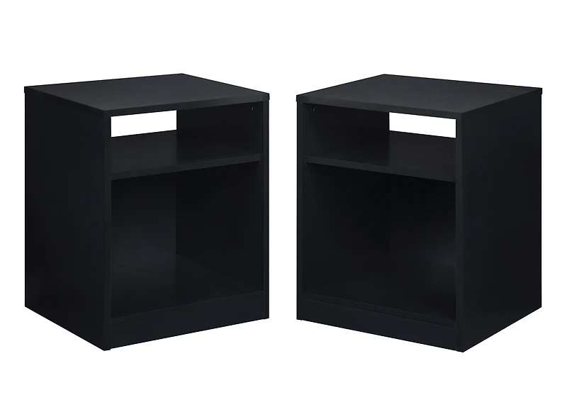 Mainstays Open Shelf Nightstand, Set of Two, Black