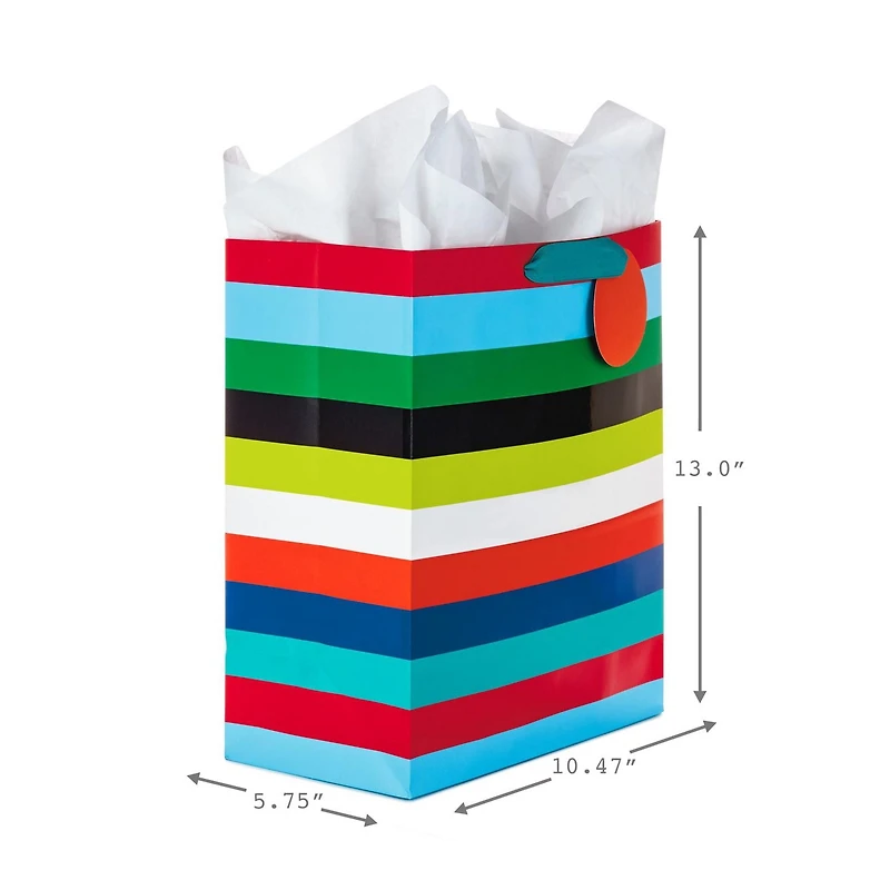 Assortiment de sacs-cadeaux et papier de soie Hallmark – Grands sacs de 13 po et très grands sacs de 15 po – Paquet de 3 sacs pour les fêtes, la fête des Pères, les remises des diplômes ou toute autre
