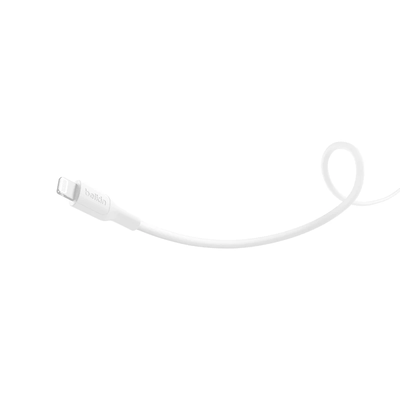 Cable BoostCharge Eco USBC vers Lightning 1 m/3,3 pi Cable souple et flexible pour charge rapide, cable chargeur Lightning pour iPhone 14 et series anterieures iPad 9e gen et AirPods BC Câble Belkin BoostCharge Eco USB-C vers Lightning (1 m/3,3 pi) - Câble souple et flexible pour charge rapide, câble chargeur Lightning pour iPhone 14 et séries antérieures, iPad 9e génération et AirPods - Blanc