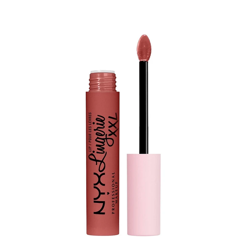 NYX PROFESSIONAL MAKEUP, Rouge à lèvres liquide Lip Lingerie XXL, Fini Mat, Formule végane - TURN ON (Pêche chaîr) Rouge à lèvres liquide
