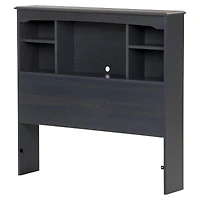South Shore Aviron Twin Bookcase Headboard with Storage, in Blueberry