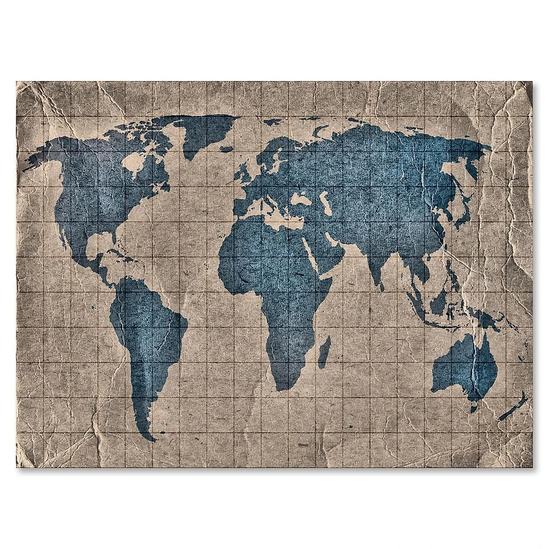 Designart Ancienne carte du monde I Art mural sur toile