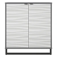Ameriwood Home Monterey Two-Door Accent Cabinet, Faux Wave Pattern with Graphite
