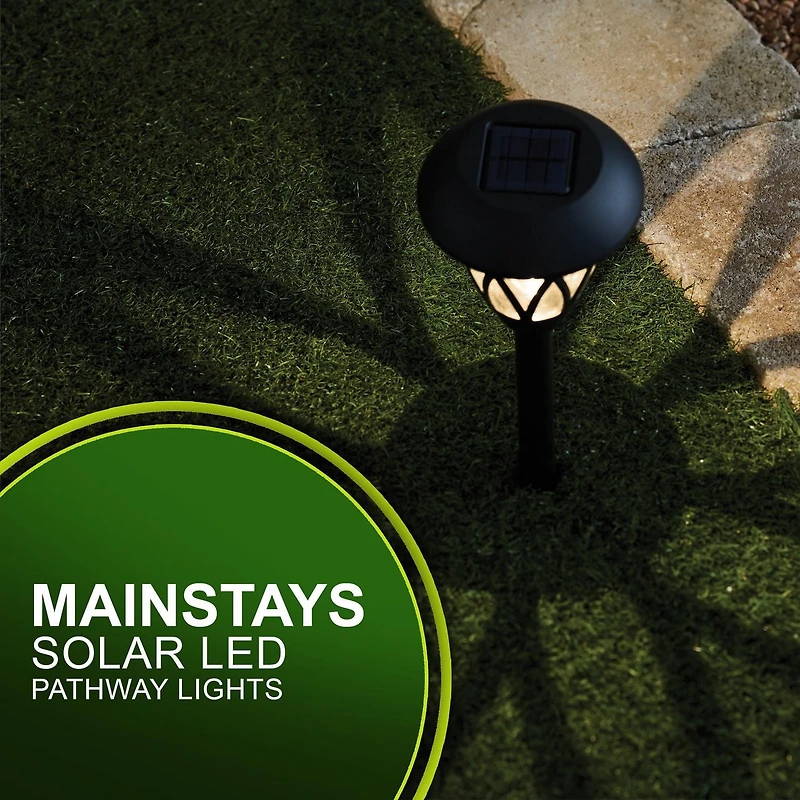 Mainstays 8 Lumen Solar Outdoor Lattice Pathway Lights, Black (1-Pack), MS 1PK 8L SOLAR PATH LIGHT