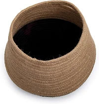 Truu Design Beautiful Woven Natural Jute Rope Planter Basket with Black Bottom, 9.8 x 12.6 inches, Neutral