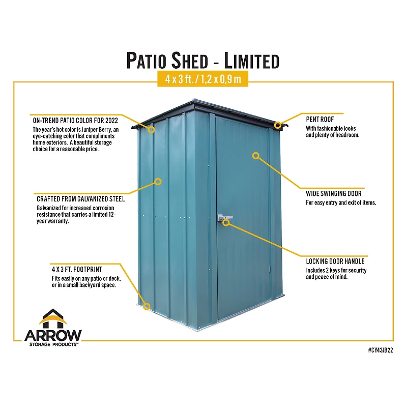 Abri de terrasse Spacemaker, 4 x 3, baie de genévrier