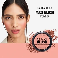 Rimmel Maxi Blush Powder, formule légère, poudres microfines hautement pigmentées, éclat captivant, 100% Sans Cruauté Fard à joues qui fait sensation