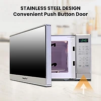 Total Chef 700 Watts Microwave Oven with Digital Controls (0.7 Cu. Ft./20 Liters), Compact Microwave for Quick Meals