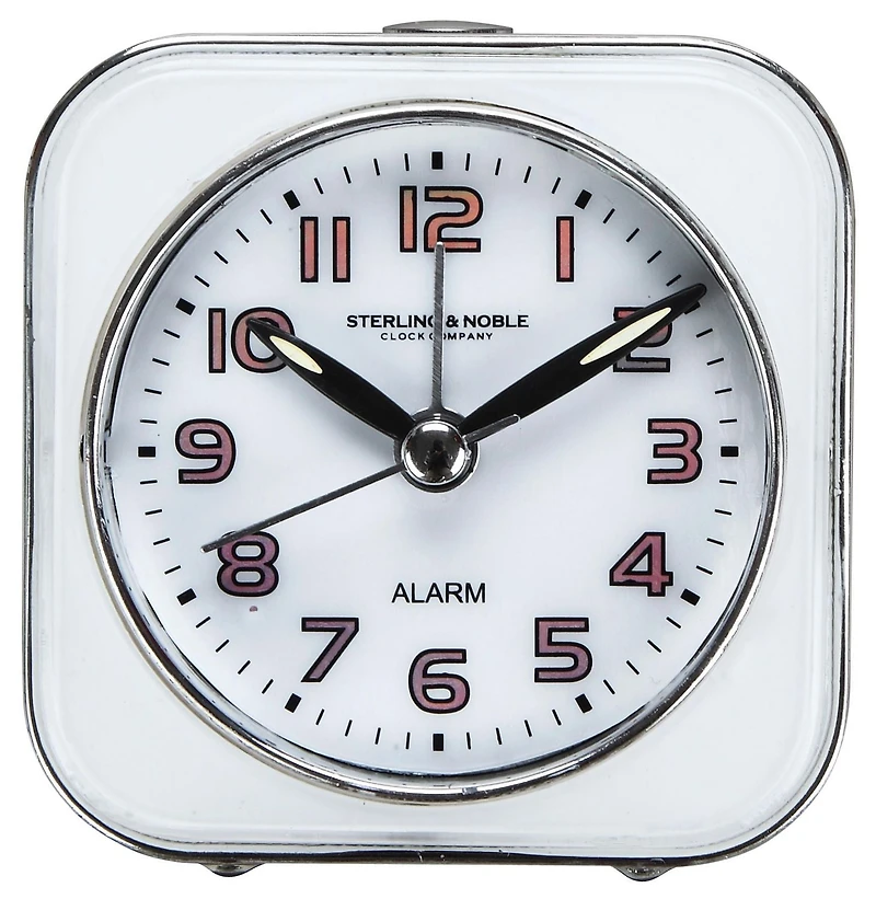 Hometrends Analog Square Alarm Clock, 2.8 in. W x 1.6 in. D x 3 in. H