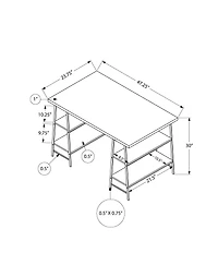 Monarch Specialties Computer Desk, Home Office, Laptop, Storage Shelves, 48"l, Work, Metal, Laminate, Grey, Black, Contemporary, Modern