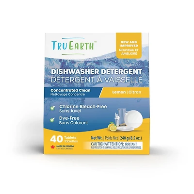 Tru Earth Détergent À Vaisselle - 40 Tablettes - Citron