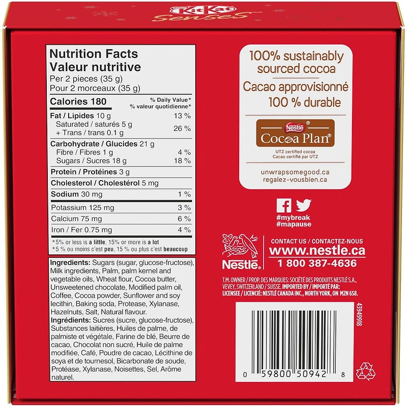 Coffret-cadeau des fêtes NESTLÉ® KIT KAT SENSESMC