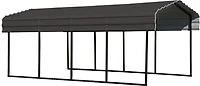 Steel Carport 10 x 20 x 7 ft. Galvanized Black/Charcoal