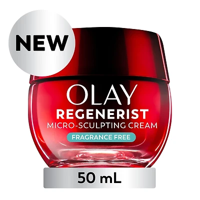 Olay Face Cream, Regenerist Micro-Sculpting Cream Face Moisturizer, Fragrance-Free - Hydrating, Anti-Aging, Anti-Wrinkle, Skin Care - Hyaluronic Acid, Niacinamide 50mL