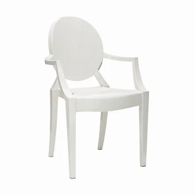 Plata Import - Ghost Arm Chair in White Color