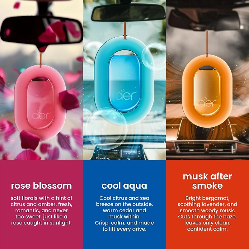 Godrej Aer-O Diffuseur De Parfum Pour Voiture Aqua Cool, 7.5 g, Dure jusqu’à 30 jours, Désodorisant pour voitures