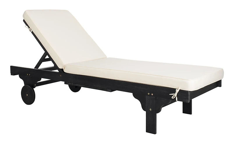 SAFAVIEH Newport Chaise longue d'extérieur Noir/Beige