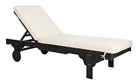 SAFAVIEH Newport Chaise longue d'extérieur Noir/Beige