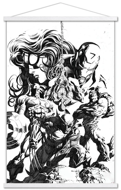 Marvel Sketch - Group Wall Poster