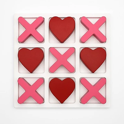 Way To Celebrate! Jeu de Tic Tac Toe rouge et rose 5,91 po, jolie déco de table Saint-Valentin