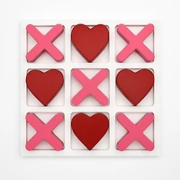 Way To Celebrate! Jeu de Tic Tac Toe rouge et rose 5,91 po, jolie déco de table Saint-Valentin