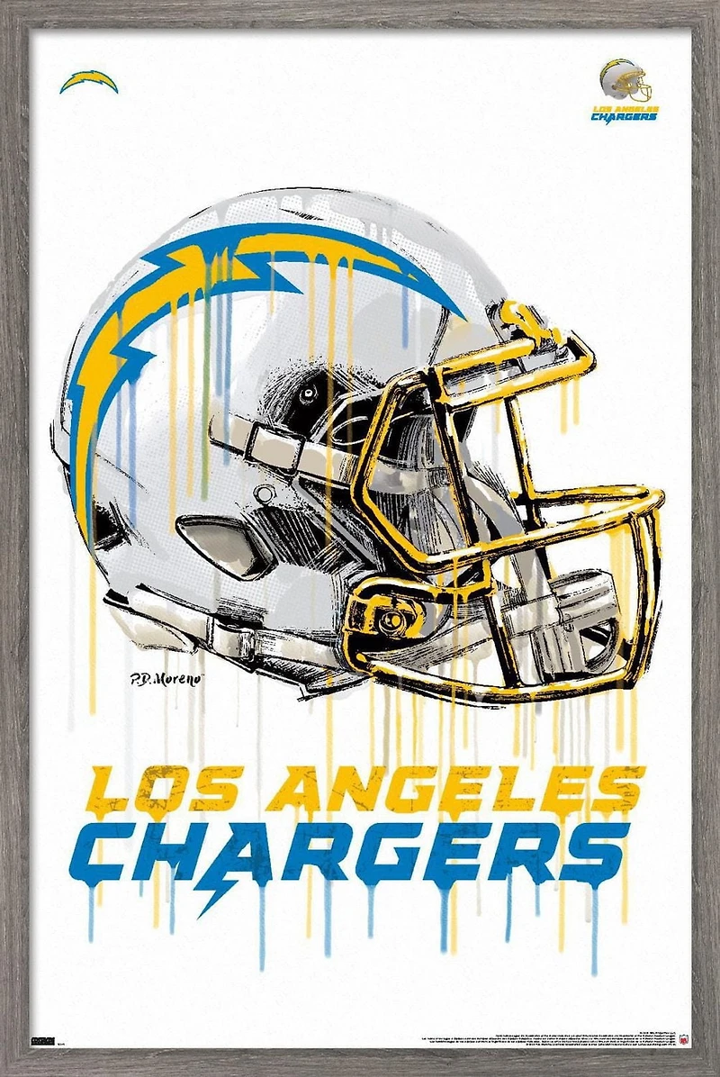 NFL Los Angeles Chargers - Drip Helmet 20 Wall Poster