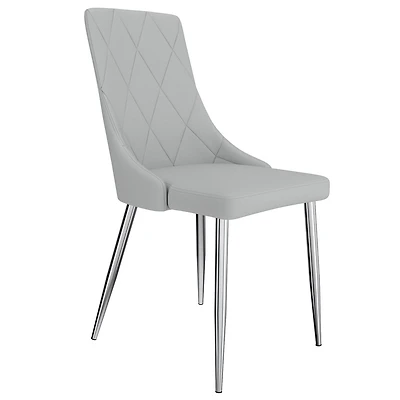 Chaise moderne de mi-siècle, jeu de 2, gris clair