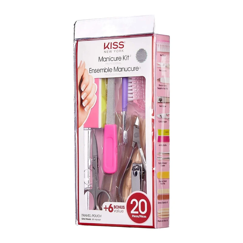 KISS Trousse de manucure - Professionnelle - 20 pièces